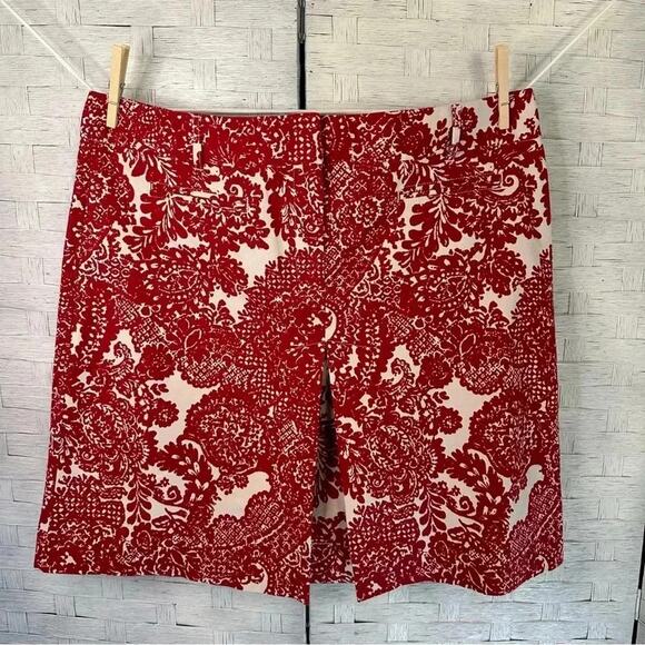 Talbots Red Floral Paisley front plate, Mini Skirt Women’s feminine plus Size - Picture 1 of 8